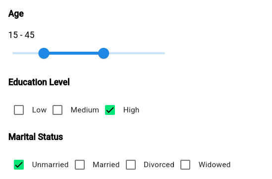 Audience filter example